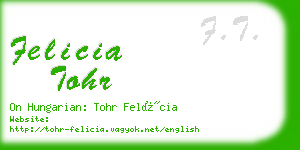 felicia tohr business card